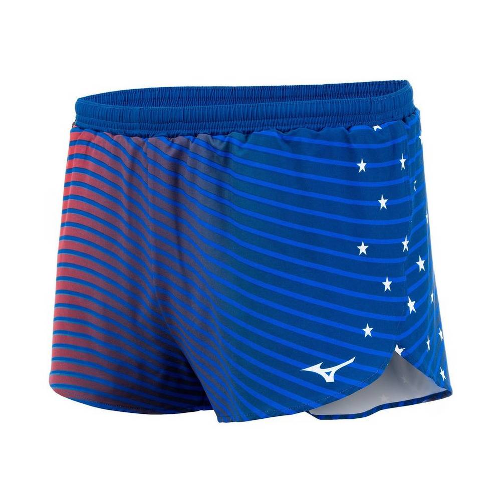 Mens Mizuno 2" Patriotic Running Shorts Navy Philippines (EOHKSW380)